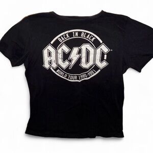 Mens AC/DC Back in Black World Tour 1980-1981 Band Tee Size M